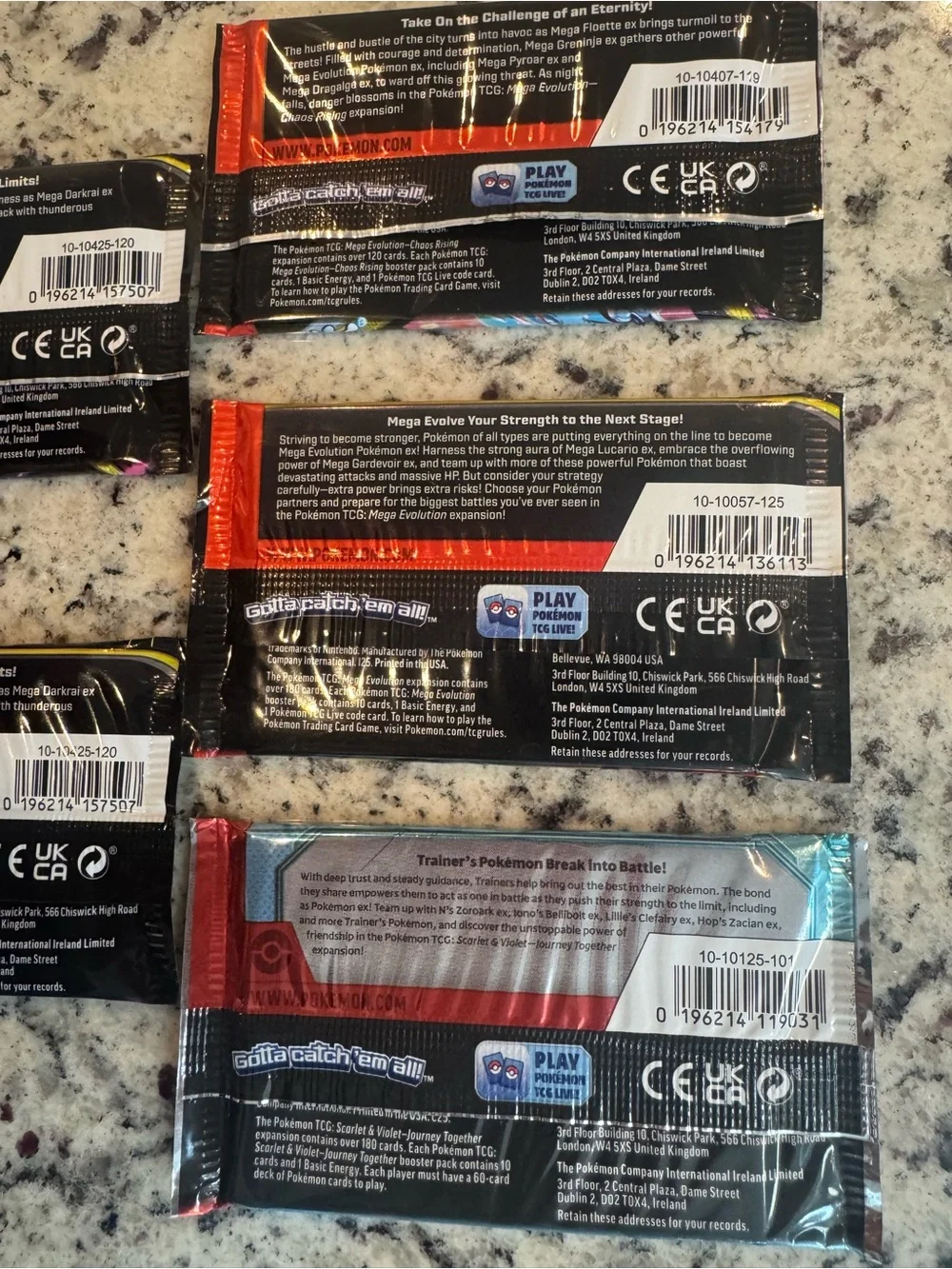 Pokemon Trading Card Booster Packs mega evolution pitch black chaos rising 5pack